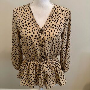 Stylish Tan and Black Women's Top